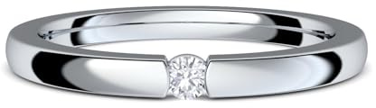 Amoonìc Spannring Verlobungsring Silber 925 mit Zirkonia Stein | Ring Zirkonia wie Diamant inkl. Luxusetui, Heiratsantrag Hochzeit Liebesgeschenke Antrag Geschenke AM195SS925ZIFA-7