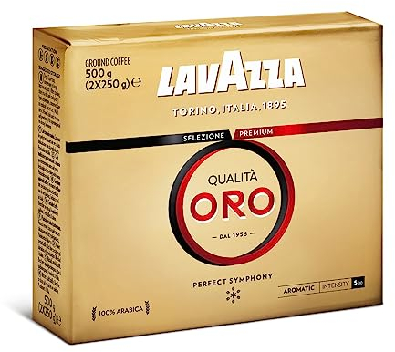 LAVAZZA - Café Moulu Qualità Oro - Café italien - 100 % Arabica - Équilibré & Aromatique - Intensité 5 - 2x250 g