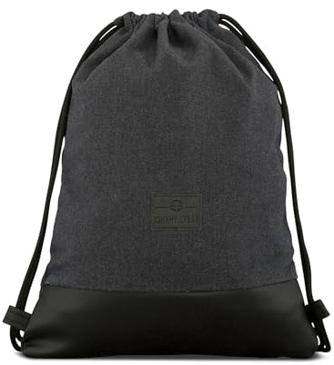 Johnny Urban Turnbeutel Damen & Herren Schwarz - Luke - Beutel Rucksack mit Kordelzug - Baumwoll Canvas - Kleine Innentasche für Wertsachen