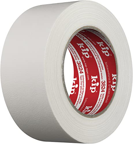 kip 3824 Steinband 50 mm x 50 m weiß/Gewebe + PE Beschichtung/leicht abreißbar/wasser- & ölresistent/robust/Abdeckarbeiten Innen & Außen/Sandstrahlen/starke Haftung mit Hotmelt Kleber