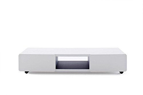 Beauty.Scouts TV-Lowboard Miguel, Board, Lowboard, TV Board, Schrank, TV Bank, Fernsehrschrank, Mediaaufbewahrung, Mediaschrank, Fernsehrtisch, Wohnzimmer, Fernsehzimmer, Weiss matt, 140x28x41 cm