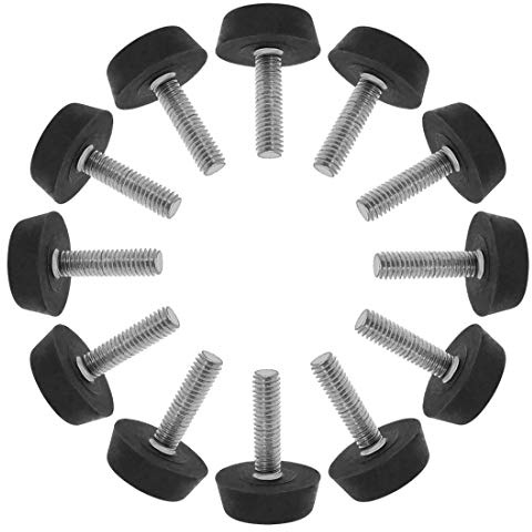 sourcing map 12 Stk. Nivellierfüße Leveler Boden Schutz M6 x 22 x 22mm | Tisch, für Tischbein