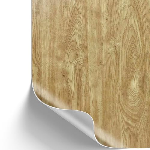 [12,56€/m²] Klebefolie Holz-Optik 200 x 67,5cm I Selbstklebende Folie für Möbel Küche & Deko I Selbstklebefolie hitzebeständig & abwaschbar I 3D Holz-Maserung Dekor (Herbst-Eiche)