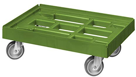 Transportroller für Kisten 60 x 40 cm mit 4 Lenkrollen in Grün