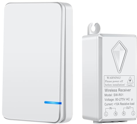 NineLeaf Wireless Light Switch and Receiver Kit, Wireless Light Switches,IP66 waterproof and V0 fireproof, Small and Lightweight, Outdoor 400m Indoor 100m Remote Control for LED Light