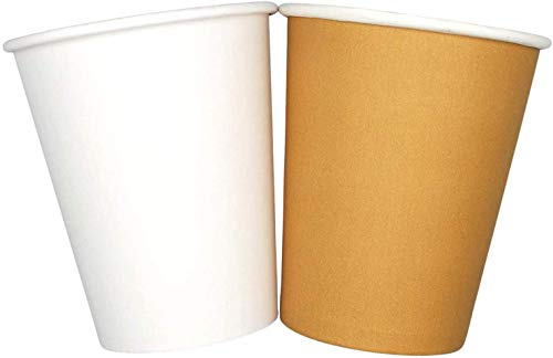 MEGA Pack – 1000 vasos de papel reciclables de 240 ml, color blanco, desechables, biodegradables, compostables, calidad premium, agua, café, té, chocolate caliente, cócteles, bebidas frías y