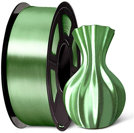 SUNLU PLA Plus Shiny Silk 3D Drucker Filament 1.75mm, Silk PLA+ 3D Druck Filament mit Seidenglattes Finish, Gute Farbwiedergabe, Maßgenauigkeit +/- 0,02mm, 1kg(2.2lb) Spule, PLA+ Silk Grünbronze