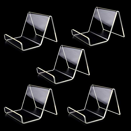 Acryl Buchstütze Transparent Acryl Ständer, für Plakate Speisekarten Buchaufsteller Handyständer Warenträger Schrägsteller,1/2/5 Stück