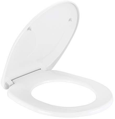 VitrA - Tavoletta del Water, Sedile WC con Coperchio a Chiusura Morbida, Bianco, con Fissaggio sul Fondo e Cerniera a Sgancio Rapido, Dimensioni 356 x 433 mm