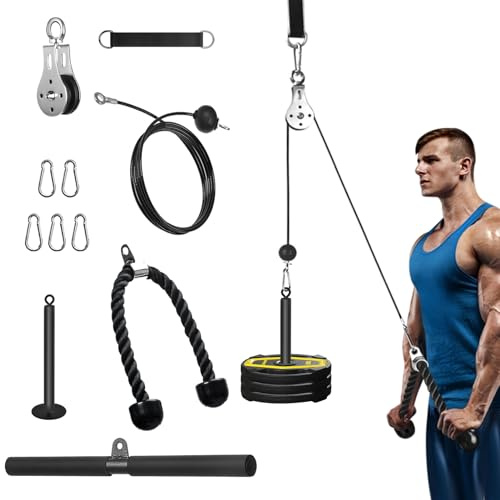 Kabelzug Fitness Kabel Latzug Fitness Bizeps Rücken Trainingsgerät DIY Kabelzug Pulley System Latzugmaschine Arm Krafttraining Home Gym Workout Equipment