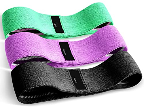 Suright Fabric Resistance Bands [Set of 3], Exercise Band, Resistance Bands for Hips & Glutes, Non-Slip Threaband, Resistance bands for Women and Men, Booty Bands for Yoga,Pilate,Fitness