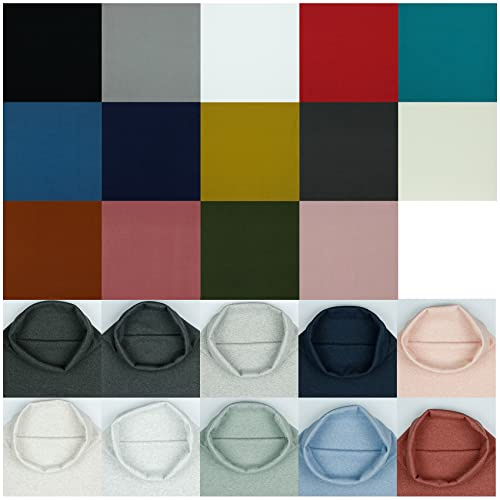 RIB Bündchenstoff gerippt als Meterware Schlauchware 95% Baumwolle 5% Elasthan, 24 Farben zur Auswahl Jersey (031 I Ecru, Länge: 2,0m)