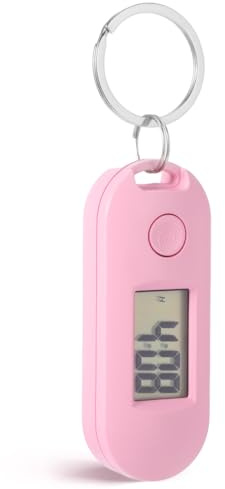 ULTECHNOVO Montre Infirmière Numérique à Clip, Horloge de Poche Électronique Silencieuse avec Porte-Clés Lumineux pour Étudiant, Examen, Aide-Soignante et Dos, Rose