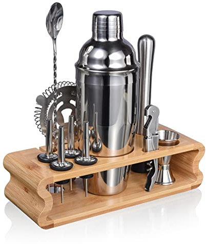 Cocktail Shaker Set,Esmula 750ML 12 Teiliges Edelstahl Barkeeper Kit Geschenk für Männer, Frauen, Freunde, Home Stylish Bar Tool Set mit Cocktail Rezeptheft