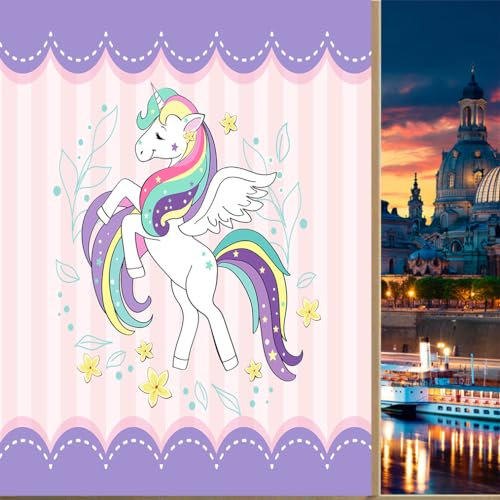 COALHO Fensterfolie für Kinder, niedliches Einhorn, buntes Blumenmuster, geeignet für Wohnzimmer, Küche, Bad, 45 x 60 cm, 1 Stück