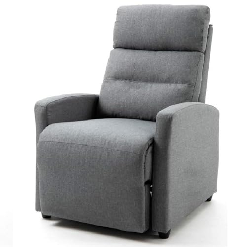 Mingone Fernsehsessel mit Liegefunktion für Wohnzimmer Relaxsessel mit Hocker Lesesessel mit Verstellbarer Rückenlehne TV Sessel mit Schlaffunktion Einzelsofa mit Armlehne, Hellgrau