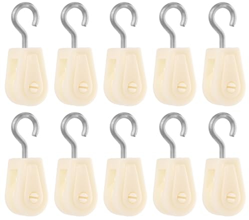 10 Piezas Mini Polea de Plástico, Ligera Polea de Nailon Polea de Cuerda de Alambre Polea de Nailon para Tendedero para Bricolaje Hogar Escuela Grúas Proyecto de Marco de Polea