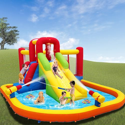 Ballsea Hüpfburg mit Gebläse - Premium Material, Sicherheitszertifiziert, Nass- & Trockeneinsatz - Ideal für Indoor, Outdoor, Kindergeburtstage & Familienfeste