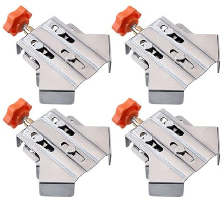 BOFRHME 4 pinzas de posicionamiento de carpintero para empalme de paneles de madera, clips de fijación en ángulo recto de 90 grados, pinzas de ángulo recto, apertura fácil de instalar