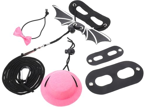 BESPORTBLE 1satz Einstellbares Lizard Kit Mit Hut Und Fliege Ausrüstung Für Bartagamen Und Reptilien Beim Outdoor-Spaziergang Und Partys Pinkes Design Für Haustiere