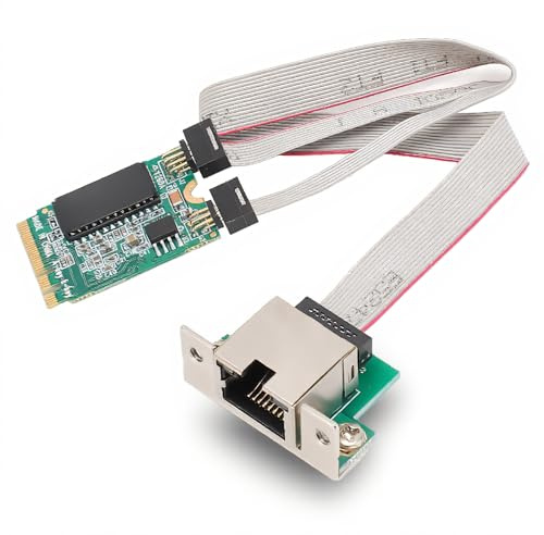 Tarjeta de Red M.2 A + E, 1000/100/10 Mbps Bent Pin Gigabit Ethernet Tarjeta de Red de Servidor RJ45 de Puerto único con Chip I210AT para Computadora