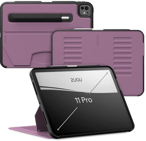 ZUGU CASE iPad Pro 11 Case (M4 / M5) 2024/2025 fodral - Ultra slimmat skyddshölje - trådlös Apple Pencil Laddning - Bekväm 8-vinkels Magnetic Stativ Skal automatisk vila/väckning [Bärlila]