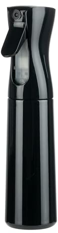 Uervoton Hair Spray Bottle, Continuous Ultra Fine Mist Water Sprayer, Empty Refillable Bottle for Hairstyling, Salon, Skincare, Plants, Pets & Cleaning, 300ml, Black
