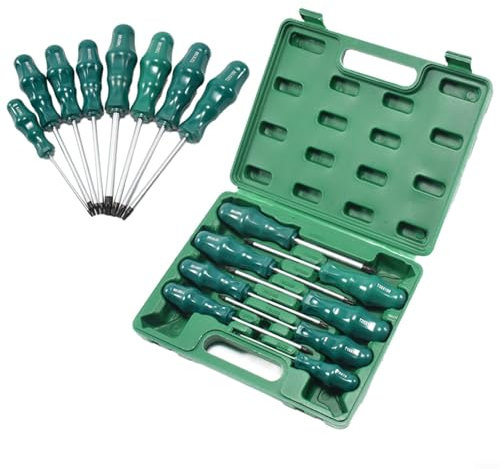 Gettimore Juego de destornilladores Torx, destornillador Torx magnético T8 a T40 con mango antideslizante, juego de destornilladores de herramientas para automoción, herramientas eléctricas,