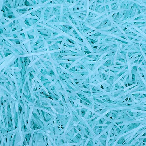 200 g Raphia-Fyllning för Strimlad Presentkorg av Presentpapper för Inslagning Present och Presentförpackning Dekoration (Cyan)
