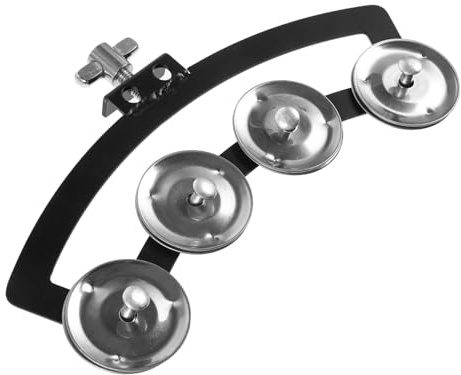 Abaodam Handglockeninstrument Tamburin aus Aluminiumlegierung und Abs mit Hellem Klang und Glatten Runden Kanten für Anfänger und Musikalische Unterstützung