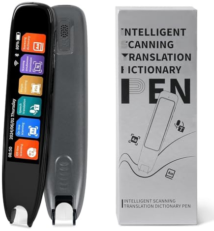 ConBlom Scan Übersetzer Stift, Online 142 Sprachen Scan Reader Pen Lesestift mit 3,7 Zoll Touchscreen, Echtzeit-Scan-Lesestift für Legasthenie