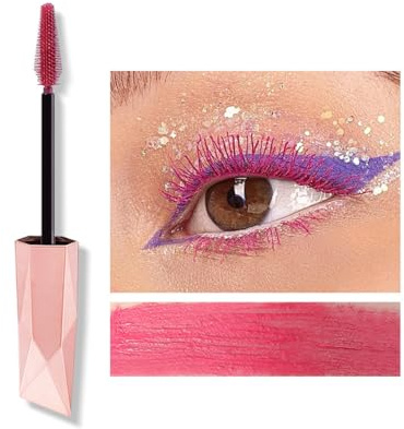 5D Pink Mascara, Volume Effect Eyelash Extension Mascara, Waterproof and Long-Lasting with Precise Definition, Waterproof Eye Lashes Mascara, Thick Curling Mascara #6 Pink