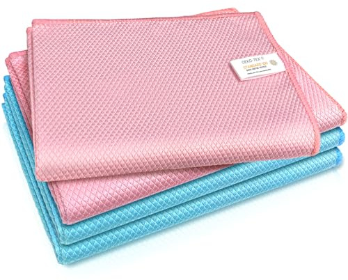 Surfela 4 Pezzo Panni per la Pulizia dei Vetri Panni in Microfibra Ultra-Fine Senza Striature, Morbidi, Resistenti e Senza Prodotti Chimici, Ideali per Pulire Finestre, Cucine, Bagni, Auto e Schermi