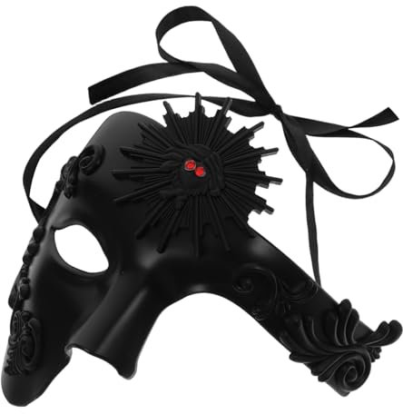 MUCKLILY Masque De Carnaval Masque De Fête Mascarade e De e Costume De Demi-e e De Déguisement es De Fête Pour Adultes Mascarade Demi-e Décoratif Abdos Noir