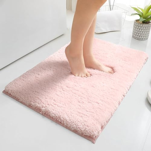 Baahrnom Mikrofaser Badezimmerteppich 50x80cm,Badematte rutschfest Waschbar | Non Slip Badteppich Kuschelig Weich Badvorleger für Dusche, Badewanne und Toilette