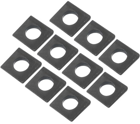 PATIKIL Rondelles Carrées Biseautées M10, 10 Pcs Épaisseur 2 à 5.2mm Rondelles Coin En Acier Au Carbone Pour Nivellement Calage Quincaillerie De Fixation, Noir