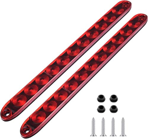 joonnair 2 X Luz de Freno Trasera de Montaje Alto Impermeable, Tercera Luz de Freno Trasera para Remolque 12-24 V, Luz de Freno LED para Camión, Remolque, UTV, ATV, Pilotos Traseros Remolque