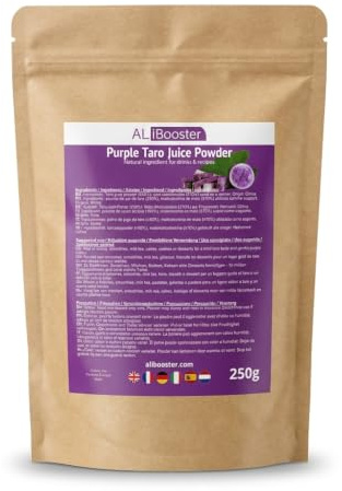 Añil Tarō en Polvo 250g - Raíz de Tarō Natural - Colorante Alimentario Morado para Té de Burbujas, Repostería, Bebidas, Helados y Postres, Tartas