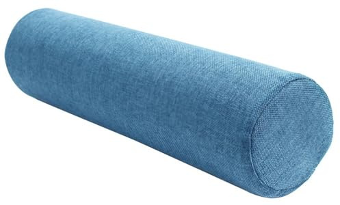 YHXAIQ Cuscino Cilindrico Lungo, Forma Rotonda Lunga Morbida Confortevole Tessuto di Lino, per Testa Schiena Gambe e Yoga, Cuscino Tubolare Letto Divano(Dark blue,20 x 90 cm)