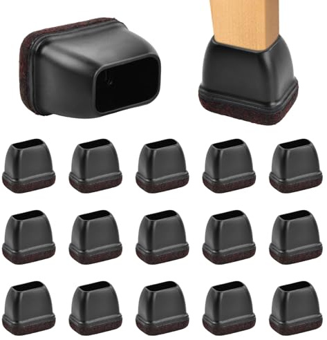 Ziyonix 16 Pezzi Feltrini Per Sedie Quadrati, Gommini per Sedie in Silicone, Elastiche Protezioni per Gambe di Sedia per Pavimenti in Legno