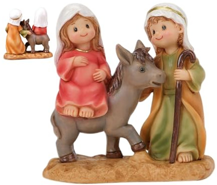 Genérico Estatua De La Sagrada Familia - Estatuas Cartonadas de Resina Joseph Marie De Navidad | Decoración Religiosa Esculturas Figuras - para Chimenea Mesa Iglesia Casa