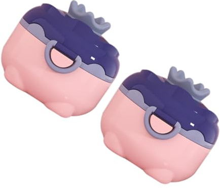 Contenitore Latte in Polvere Sigillato 2 Pezzi, Rosa | Doppio Strato Antiumidità, Tpe e Pp, Design Anti-caduta, Capienza Ampia