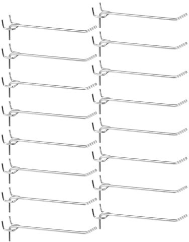 QUARKZMAN 80Pcs Ganci Per Pannello Forato 6 In Acciaio Inossidabile Ganci Per Esposizione Su Pannello Forato Appendere Supporti Da Parete Attrezzi Lavoro Garage Cucina Negozio, Argento