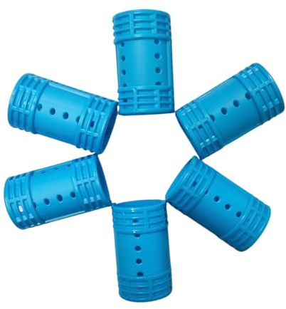 Snap-On Magnetic Hair Rollers Set – No Heat Self Grip Curlers for Women & Girls | Professional Salon & Barber Hairdressing Curlers | Plastic Rollers for Volume, Curls & Waves (6, 3.6cm)