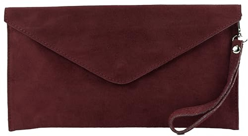 modamoda de T106 Damen Wildleder Rauleder Clutch Umhängetasche, handmade in Italy