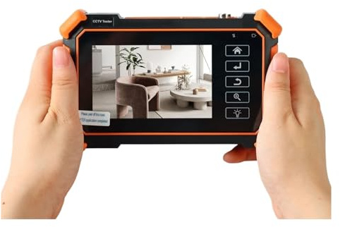 NJJIHUI Tester CCTV, Tester CCTV Da 4 Pollici Mini Monitor Test Telecamera IP H.265 8MP AHD CVI TVI IPC-1910 Plus For Telecamere Di Sicurezza per fibra ottica, cablaggio(IPC-1910C ATC)