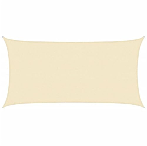 Gecheer Vela da sole, Ombreggiante in HDPE 160 g/m² Crema 2x3,5 m per Giardino Terrazza Balcone, Protezione Solare UV Esterna
