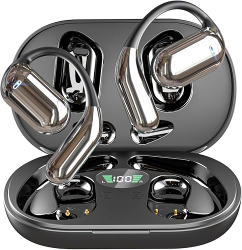 Paekole Ultra Open Ear Earbuds - Bone Conduction Headphones Wireless Bluetooth, Waterproof Deep Bass Earphones for Fitness and Running, Secure Fit for Small Ears, Sweat-Resistant Earbuds Voice