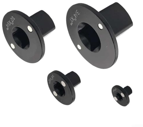 Hasaller Low Profile Imp-act Socket Adapter Set, 4-Piece Carbon Steel Slim Adapter for Tight Spaces, High Torque Reduced Height Sockets for Imp-act Wrench and Ratchet, Automotive Repair Tool Kit