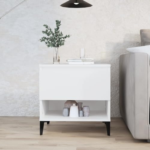 Sophrelle Mesa Auxiliar Madera contrachapada Blanco 50x46x50 cm Blanco,819548